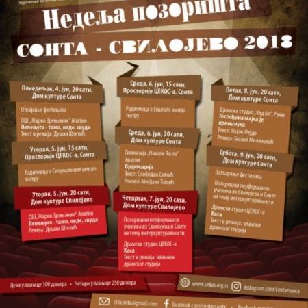 ЈУЧЕ ПОЧЕЛА НЕДЕЉА ПОЗОРИШТА У СОНТИ